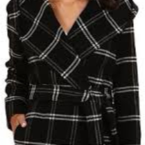 Ralph Lauren Windowpane Plaid Wool Wrap Coat sz 10 - Picture 8 of 10